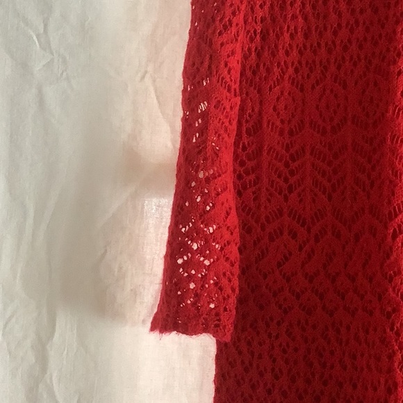 Red knit formal dress - Picture 3 of 5